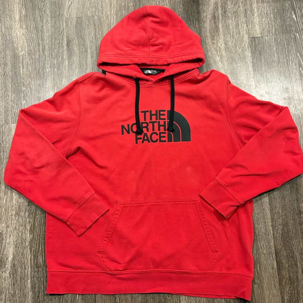 North Face red and black hoodie. Size XL.